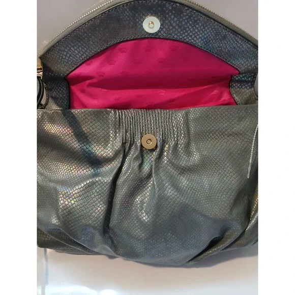 Vinage Juicy Couture‎ Metallic Snake Embossed Crossbody Shoulder Bag Gold Chain - Picture 5 of 12